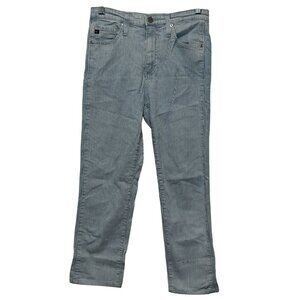 AG Adriano Goldschmied Blue/White Striped Straight Leg Jeans Women's Size 26R